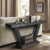 Vintage Distressed Wood Entryway Bench With 2 Tier Storage Cabinet