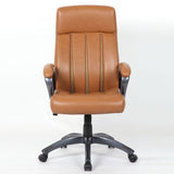 Executive Office Chair, Height Adjustable, Swivel With Padded Armrest & 5 Point Base - Antique Brown