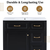Modern Bathroom Vanity With Sink, 4 Drawers, Soft-Close Door, Adjustable Shelf
