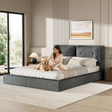 Airframe - Upholstered Bed Frame With Double Layered Upholstered Headboard