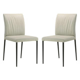Meriam - Full Back Top Grain Leather Upholstered Metal Dining Chairs (Set of 2)