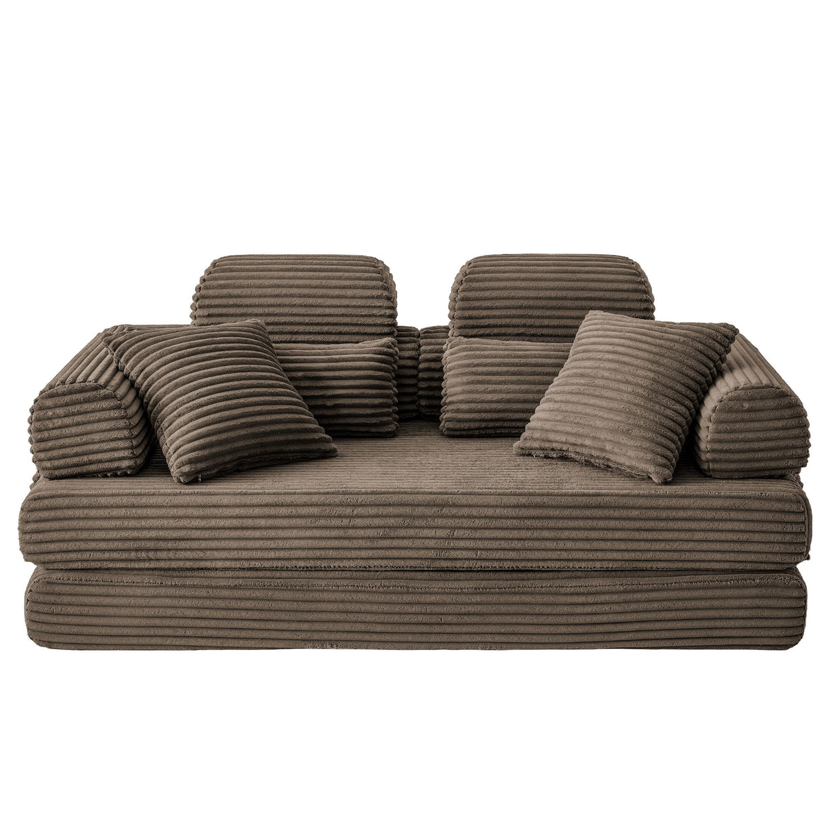Convertible Sleeper Sofa With & Side Storage Pocket, Foldable Upholstered Couch For Living Room
