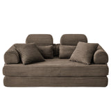 Convertible Sleeper Sofa With & Side Storage Pocket, Foldable Upholstered Couch For Living Room