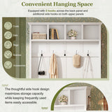 Hall Tree With Storage Bench Mudroom Coat Rack With 6 Hooks