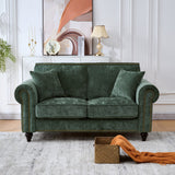 Modern 3 And 2 Seater Sofa With Rolled Arms, Tufted Upholstered Couch