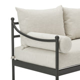 Leni - Outdoor 3 Seat Sofa With Cushions And Powder Coated Aluminum Frame - Moonveil / Warm Gray