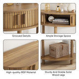 Half Moon Console Table For Living Room - Walnut