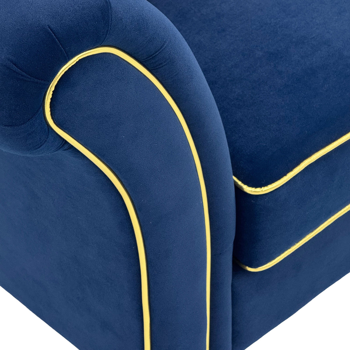 3 Seater Sofa With Rolled Arms, Vertical Channel Tufted Backrest