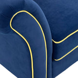 3 Seater Sofa With Rolled Arms, Vertical Channel Tufted Backrest