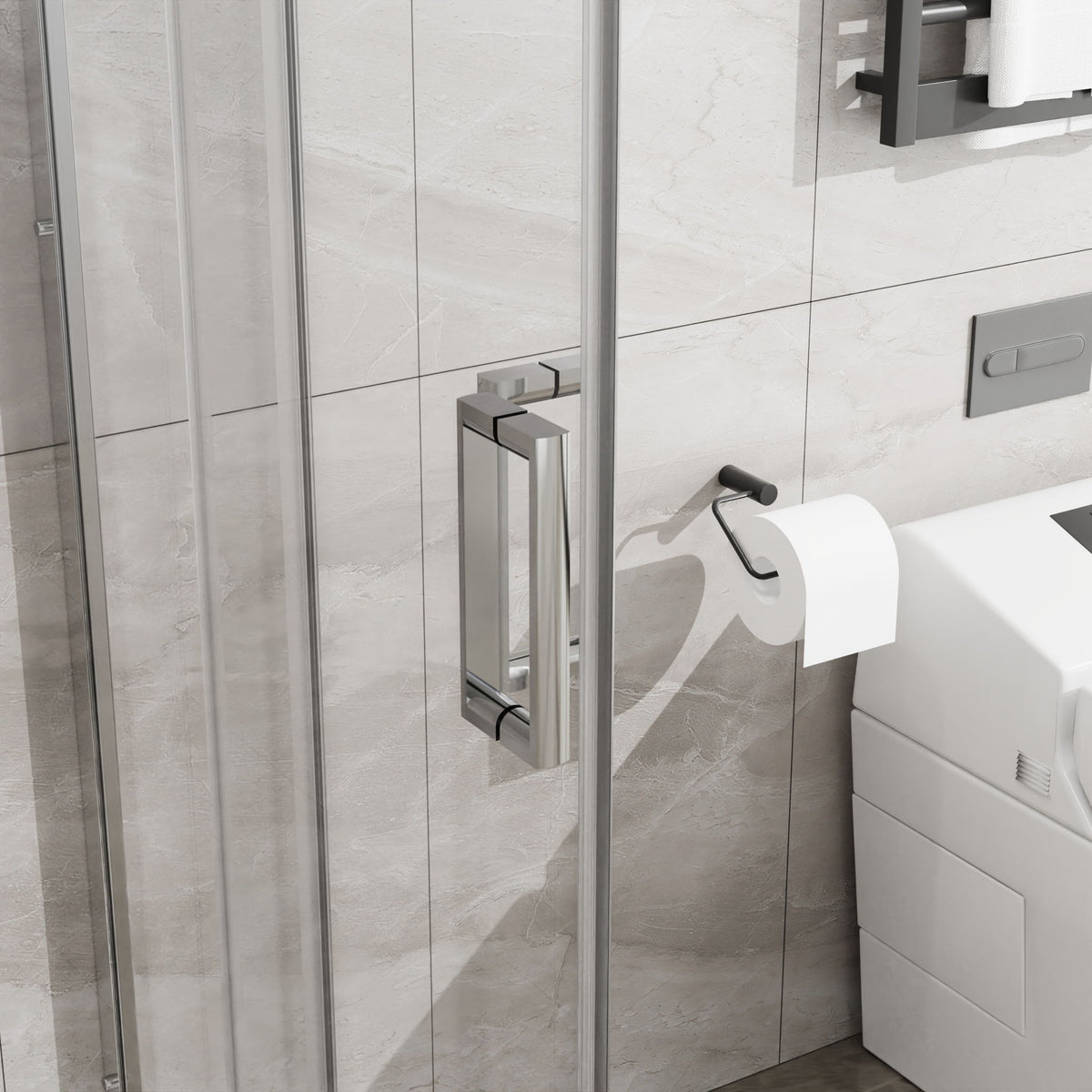 Corner Sliding Shower Door & Base Combo No Drain Kit
