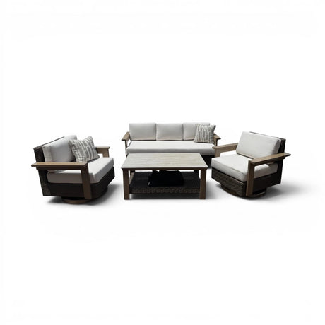 Agio Juniper 4 - Piece Outdoor Patio Conversation Set with Swivel Glider Chairs - 🟡 Outdoor Furniture Sets available at Alpine Outlets in Denver