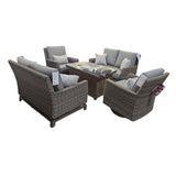 Agio - McKinnon 5 - piece Fire Outdoor Seating Set (ID N012348) - available at Alpine Outlets in Denver