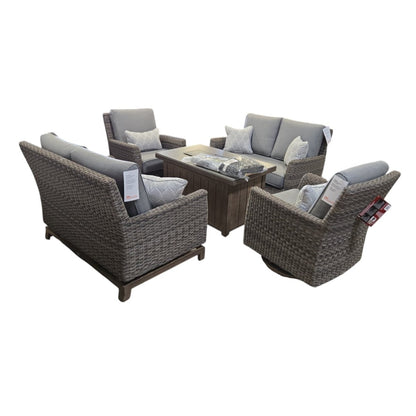 Agio - McKinnon 5 - piece Fire Outdoor Seating Set (ID N012348) - available at Alpine Outlets in Denver