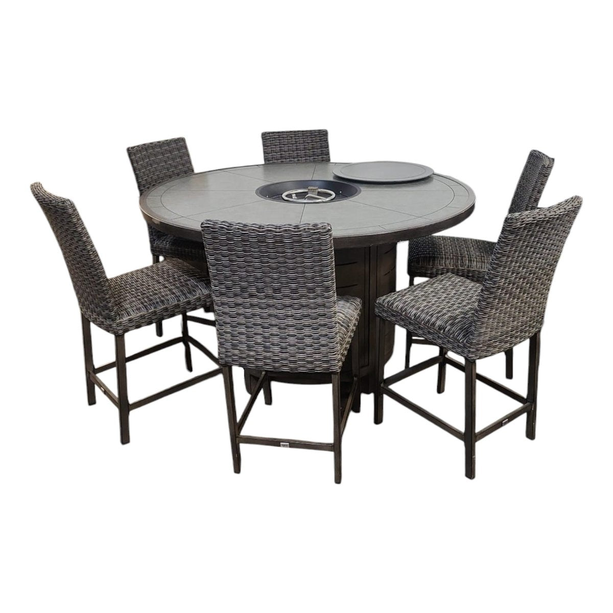 Agio McKinnon 7 - piece Fire Outdoor Dining Set - Alpine Outlets