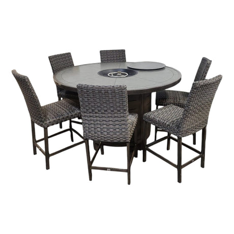 Agio McKinnon 7 - piece Fire Outdoor Dining Set - available at Alpine Outlets in Denver