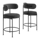 Albie Boucle Fabric Counter Stools Set of 2 - Stools available at Alpine Outlets in Denver