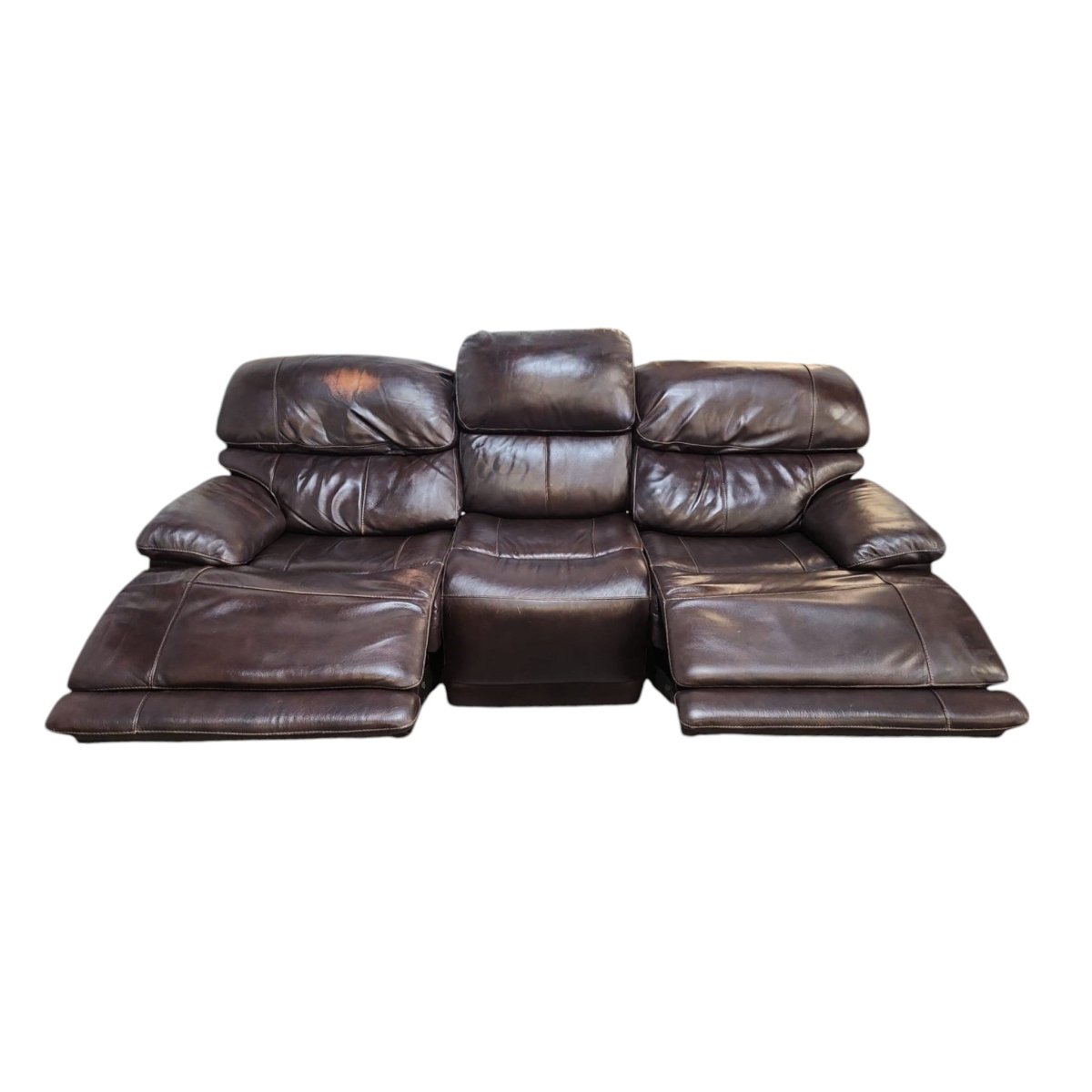 Aleena Leather Power Reclining Sofa with Power Headrest - available at Alpine Outlets in Denver