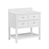 allen + roth Canterbury 36 - in White Undermount Single Sink Bathroom Vanity with Carrara Engineered Marble Top (ID N012998) - Bathroom Vanities available at Alpine Outlets in Denver