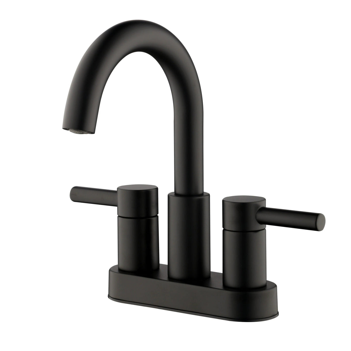 allen + roth Harlow Matte Black 4 - in Centerset 2 - Handle WaterSense High - Arc Bathroom Faucet with Drain and Deck Plate - Bathroom Fixtures available at Alpine Outlets in Denver