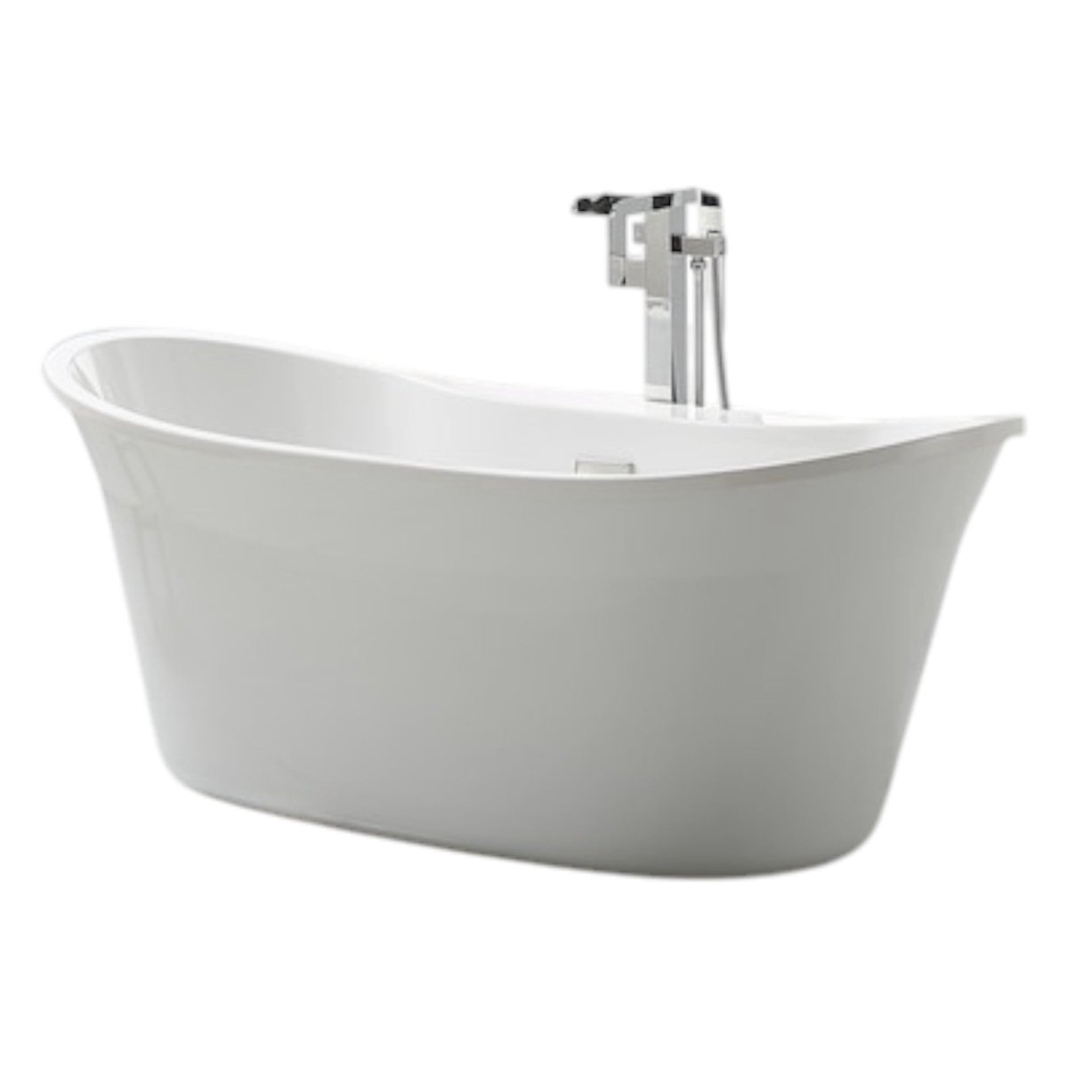 allen + roth Kate 29" x 60" Gloss White Freestanding Soaking Bathtub (ID N017750) - Bathroom Fixtures available at Alpine Outlets in Denver