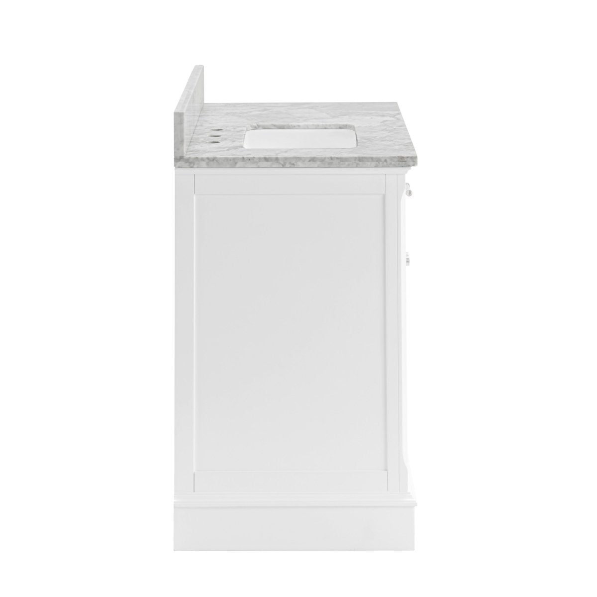 allen + roth Roveland 36 - in White Undermount Single Sink Bathroom Vanity with Carrara Natural Marble Top (ID N012777) - Bathroom Vanities available at Alpine Outlets in Denver