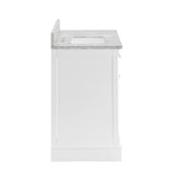 allen + roth Roveland 36 - in White Undermount Single Sink Bathroom Vanity with Carrara Natural Marble Top (ID N012777) - Bathroom Vanities available at Alpine Outlets in Denver