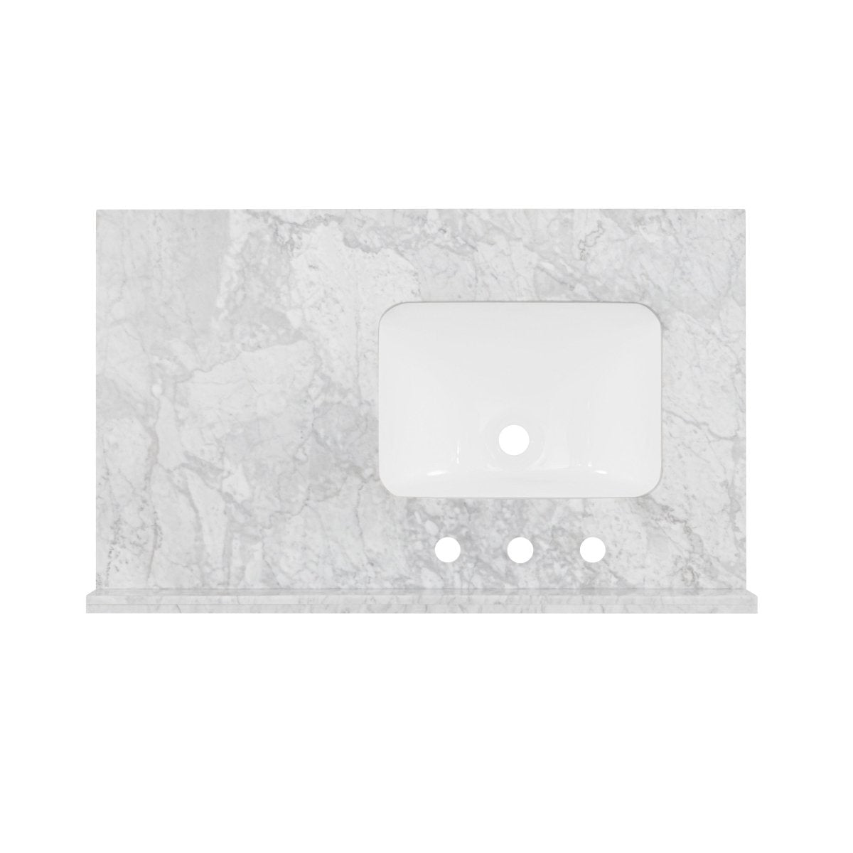 allen + roth Roveland 36 - in White Undermount Single Sink Bathroom Vanity with Carrara Natural Marble Top (ID N012777) - Bathroom Vanities available at Alpine Outlets in Denver