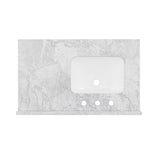 allen + roth Roveland 36 - in White Undermount Single Sink Bathroom Vanity with Carrara Natural Marble Top (ID N012777) - Bathroom Vanities available at Alpine Outlets in Denver