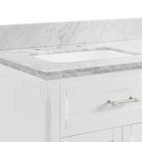 allen + roth Roveland 36 - in White Undermount Single Sink Bathroom Vanity with Carrara Natural Marble Top (ID N012777) - Bathroom Vanities available at Alpine Outlets in Denver