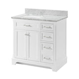 allen + roth Roveland 36 - in White Undermount Single Sink Bathroom Vanity with Carrara Natural Marble Top (ID N012777) - Bathroom Vanities available at Alpine Outlets in Denver