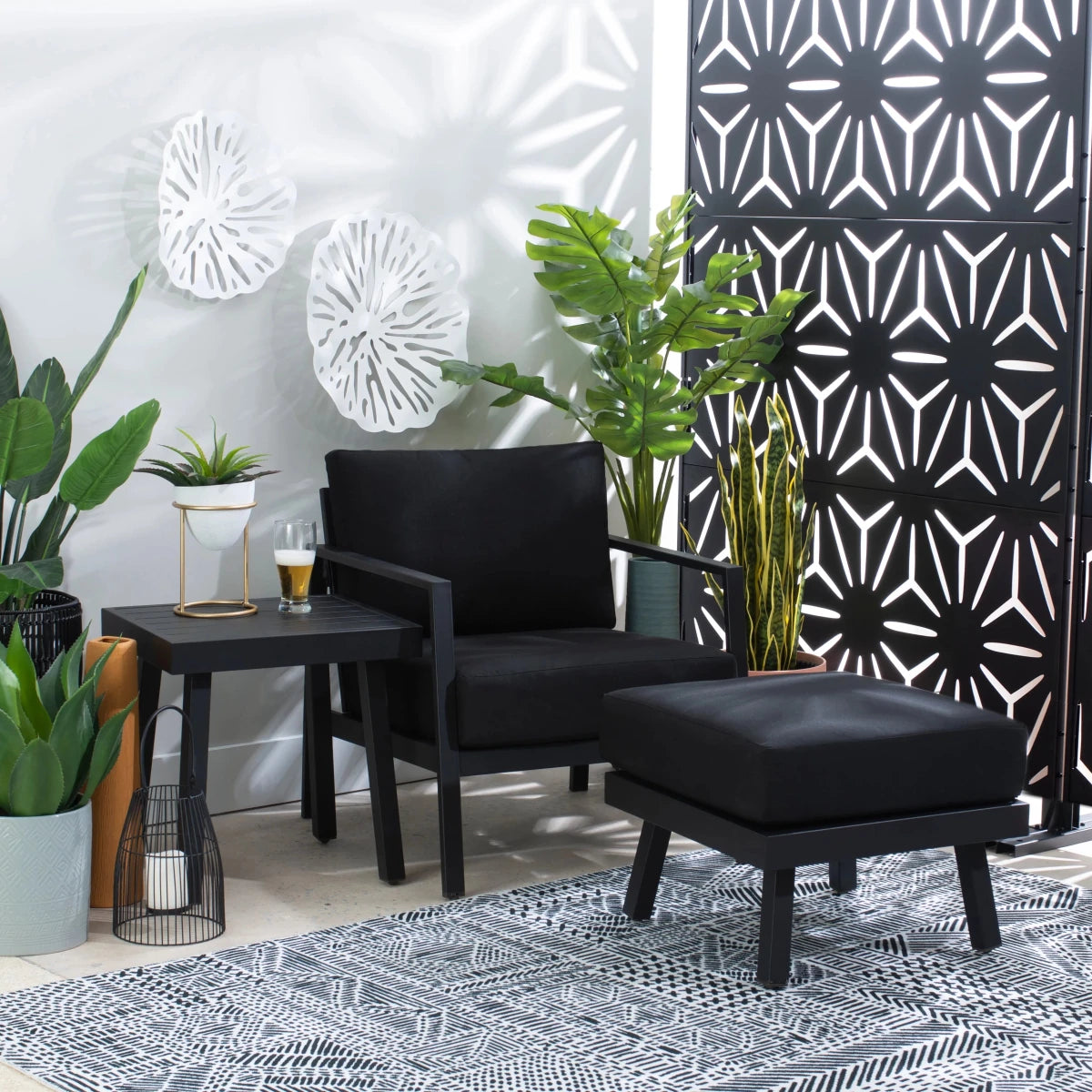 Alora Outdoor Aluminum Black Armchair - 🟢 Arm Chairs available at Alpine Outlets in Denver