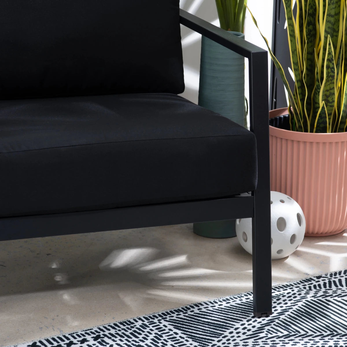 Alora Outdoor Aluminum Black Armchair - 🟢 Arm Chairs available at Alpine Outlets in Denver