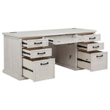 Altidore 68" 7-Drawer Executive Desk in Distressed White - Desks available at Alpine Outlets in Denver