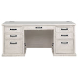 Altidore 68" 7-Drawer Executive Desk in Distressed White - Desks available at Alpine Outlets in Denver