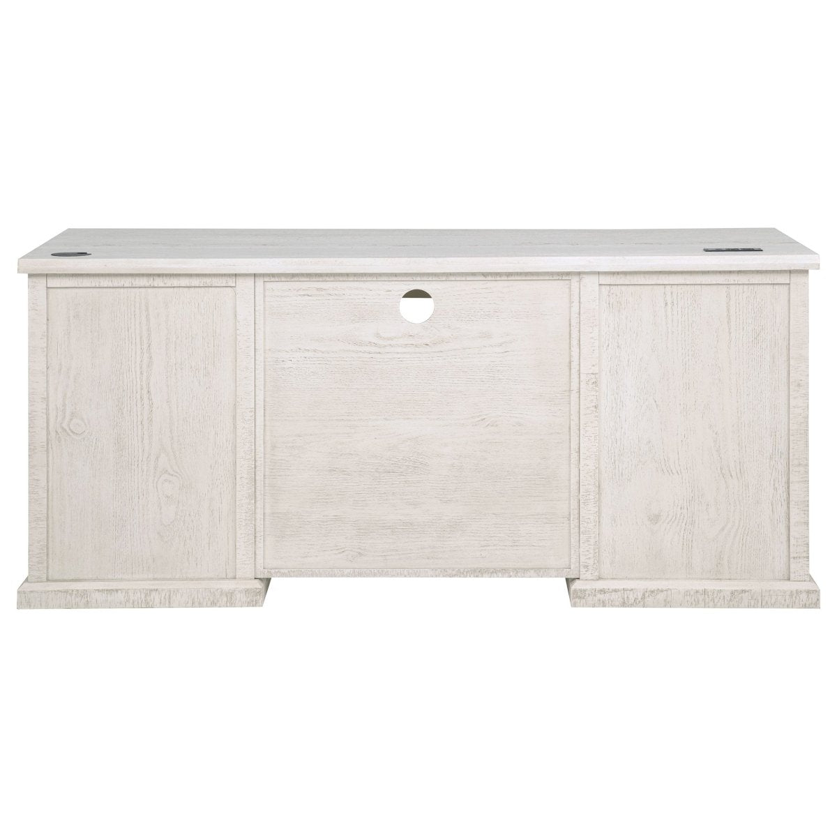 Altidore 68" 7-Drawer Executive Desk in Distressed White - Desks available at Alpine Outlets in Denver