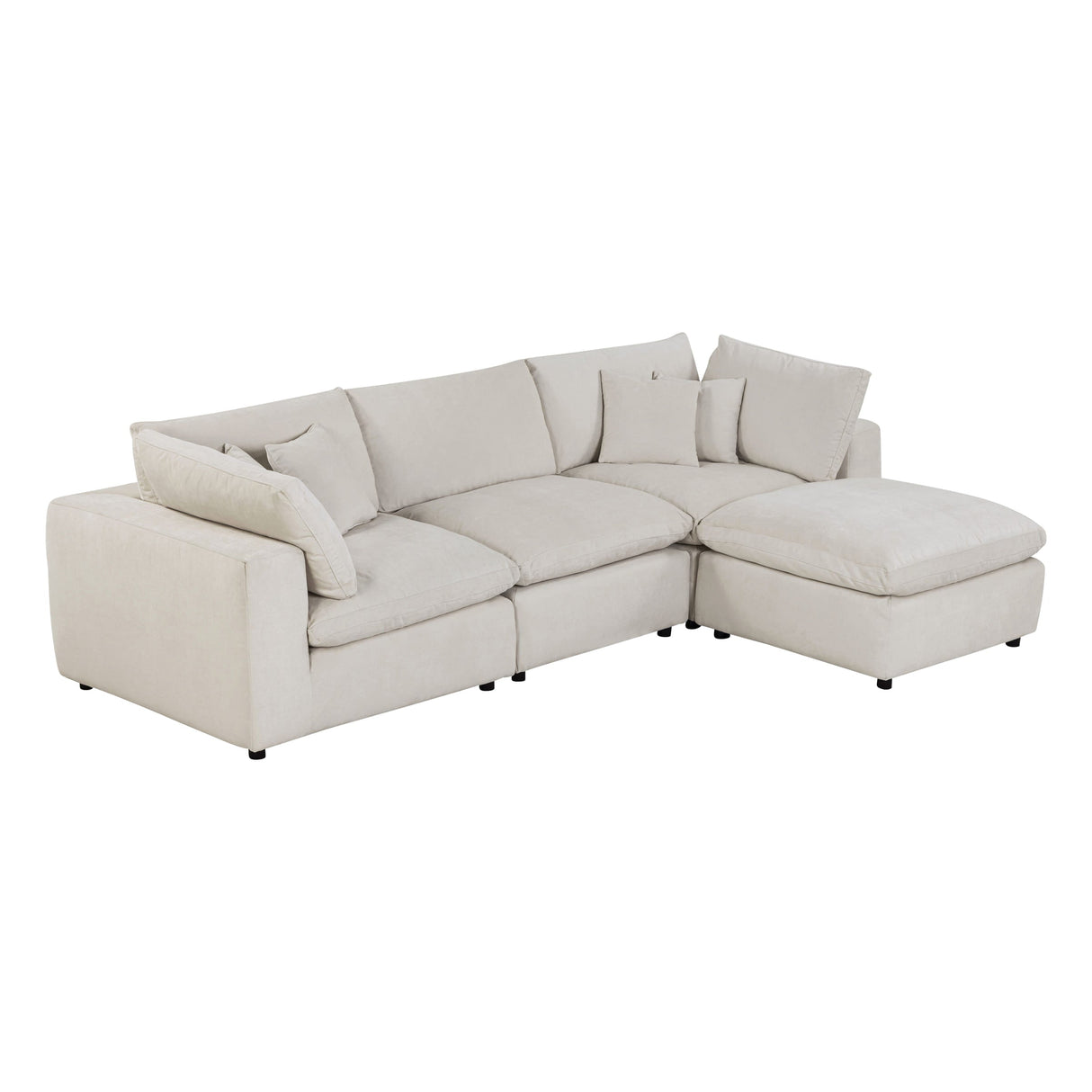 Alternate view of Alvora four-piece sectional in Ivory