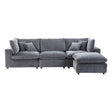 Oulu Living Alvora four-piece modular sectional with ottoman in Dark Gray