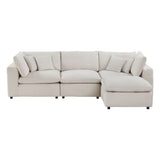 Oulu Living Alvora four-piece modular sectional with ottoman in Ivory