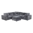 Oulu Living Alvora six-piece three-corner modular sectional in Dark Gray