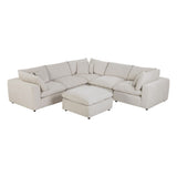 Oulu Living Alvora six-piece three-corner modular sectional in Ivory