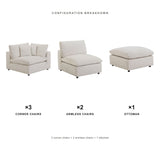 Alvora six-piece three-corner component layout in Ivory