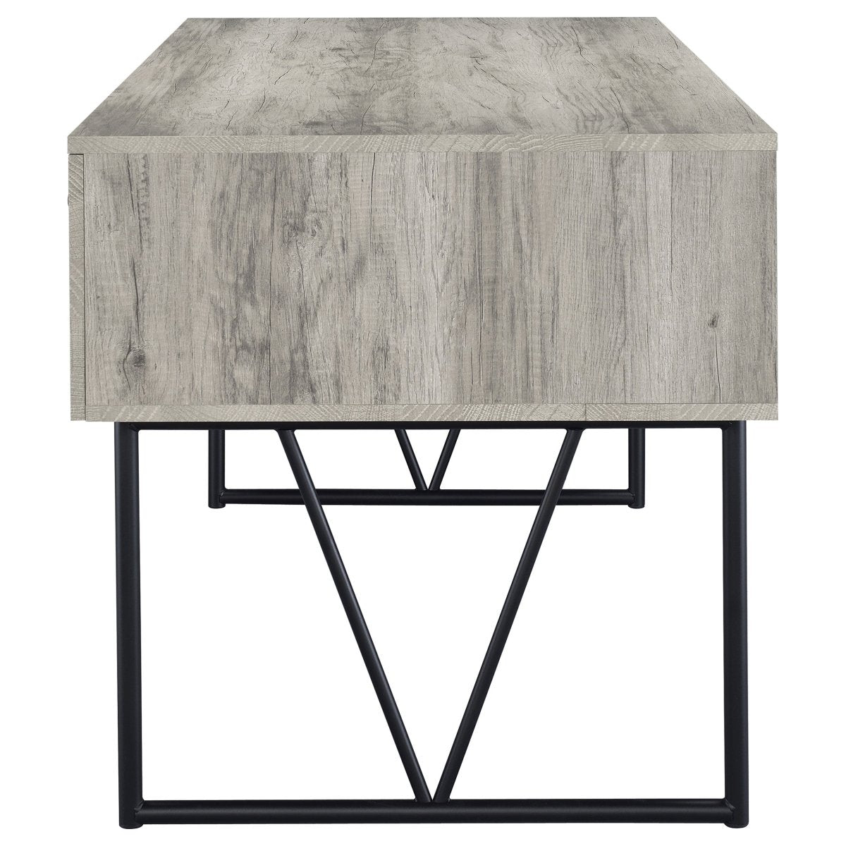 Analiese 63" 4-Drawer Writing Desk in Grey Driftwood - Desks available at Alpine Outlets in Denver