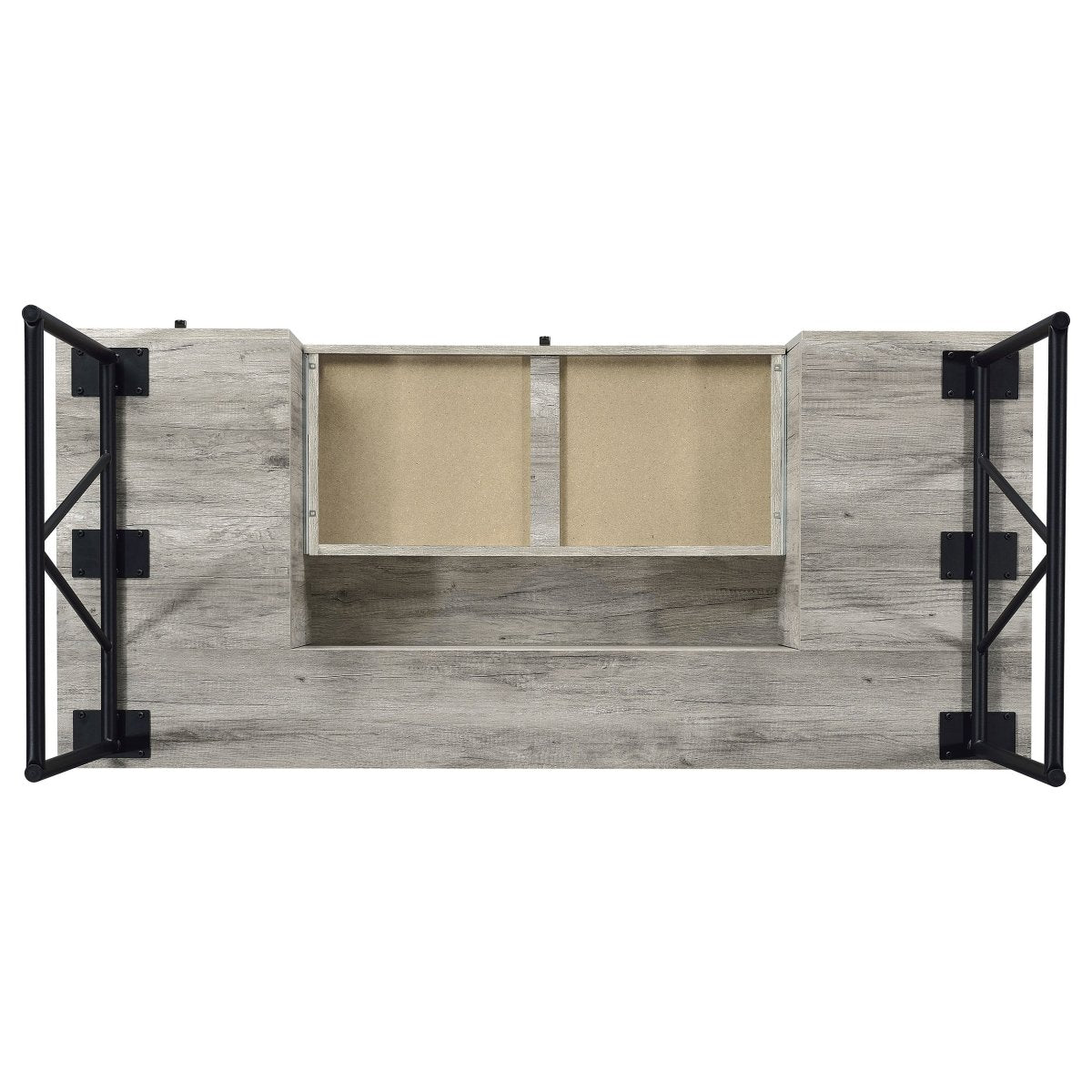 Analiese 63" 4-Drawer Writing Desk in Grey Driftwood - Desks available at Alpine Outlets in Denver