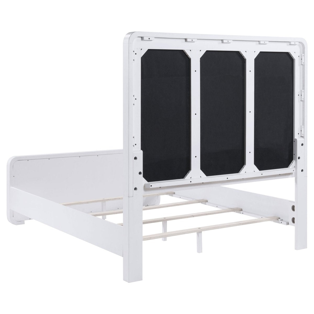 Anastasia Upholstered Eastern King Panel Bed Pearl White - Beds available at Alpine Outlets in Denver