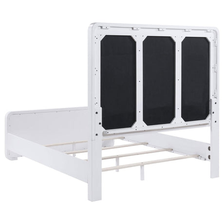 Anastasia Upholstered Eastern King Panel Bed Pearl White - Beds available at Alpine Outlets in Denver