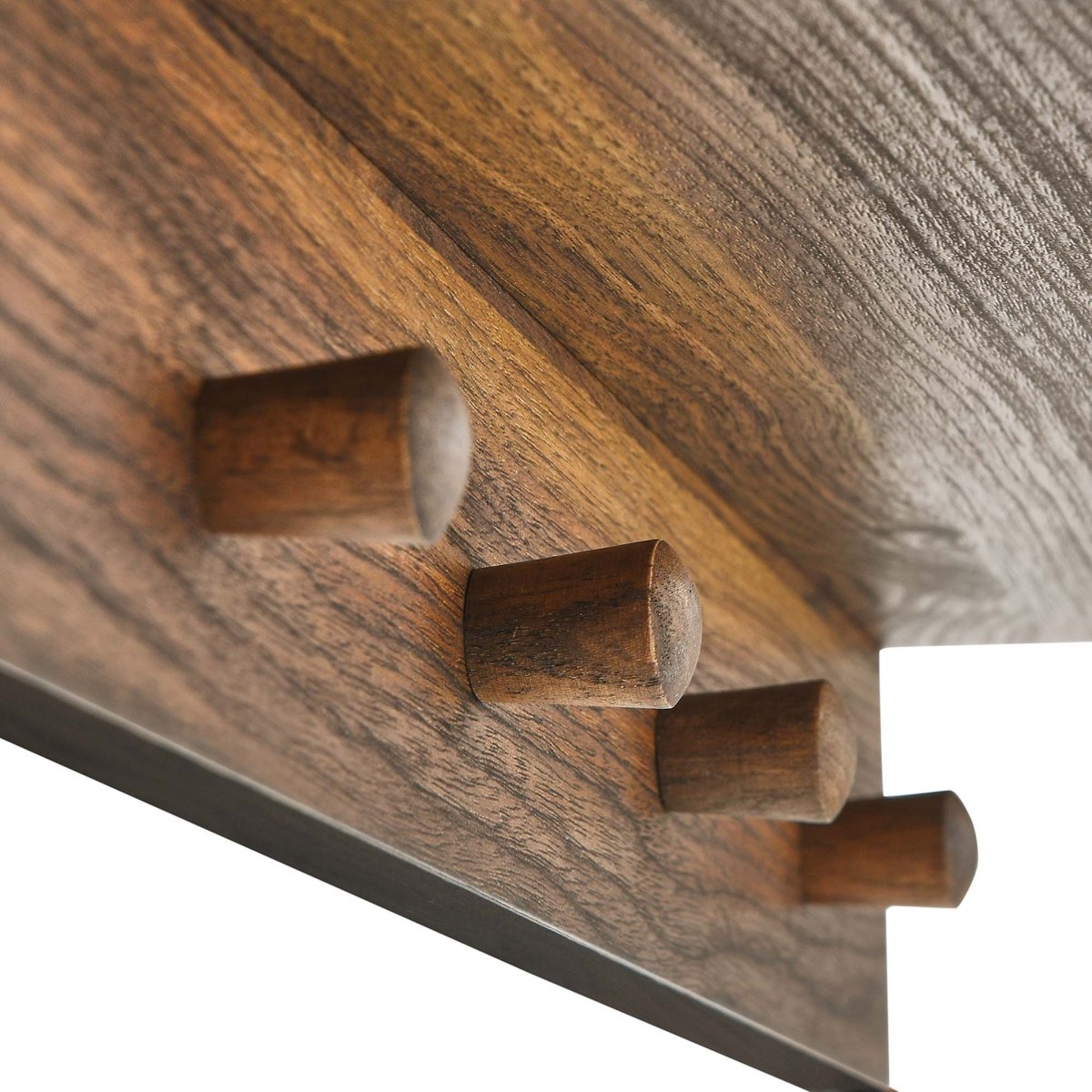 23x15" Walnut Arched Wall Mirror with Shelf and Pegs - Mirrors - Alpine Outlets