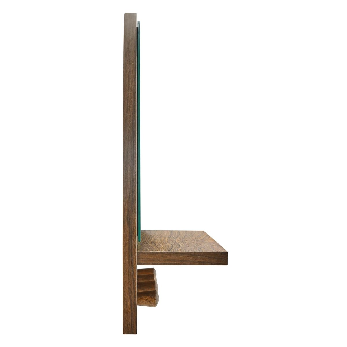 23x15" Walnut Arched Wall Mirror with Shelf and Pegs - Mirrors - Alpine Outlets