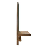 23x15" Walnut Arched Wall Mirror with Shelf and Pegs - Mirrors - Alpine Outlets