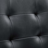 Armless Mid Back Faux Leather Office Chair – Black Adjustable - Workspace - Alpine Outlets