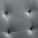 Armless Mid Back Faux Leather Office Chair – Gray Adjustable - Workspace - Alpine Outlets